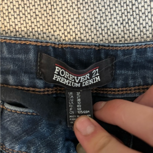 Forever 21 Size 27 Jeans Inseam 32” Blue Cotton Spandex Pocket Zip Button #STJ1 - Picture 6 of 8